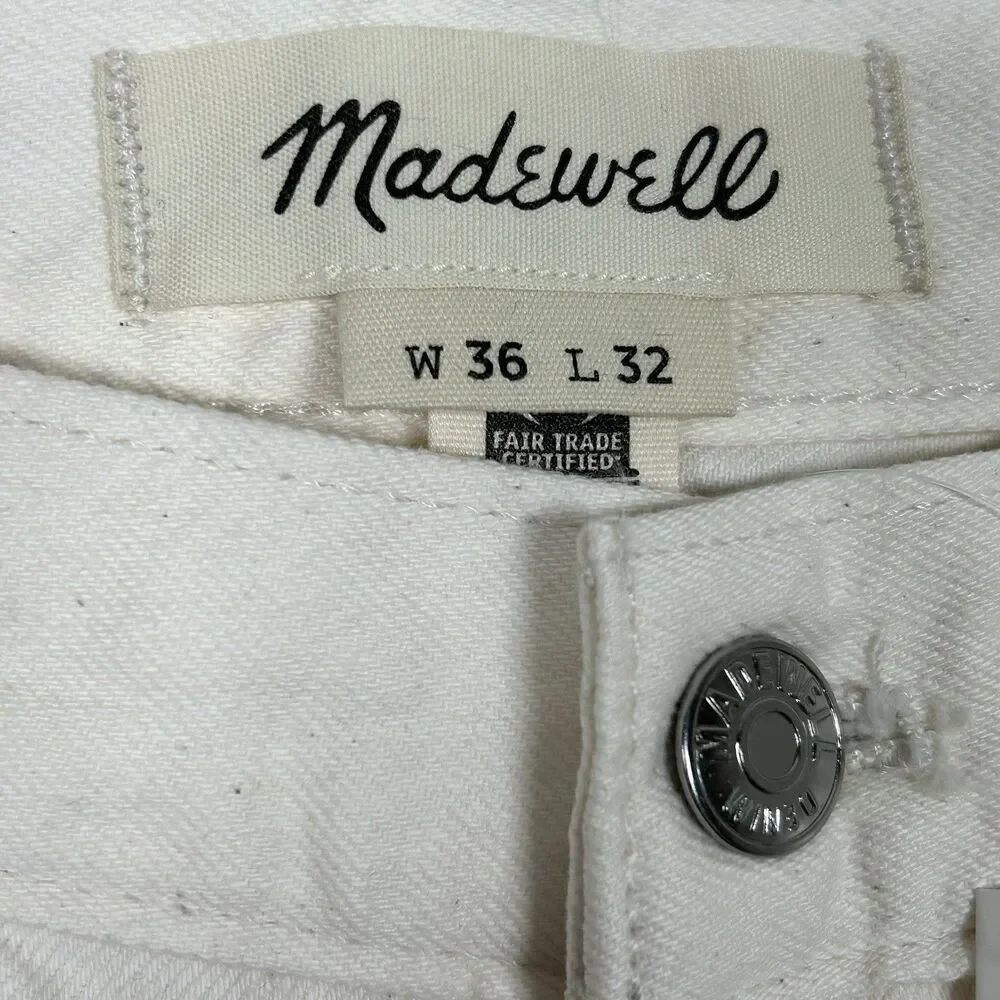 Madewell Wide Leg Jean Mens 36x32 Ecru Wash Summer Denim Relaxed NV081 NWT